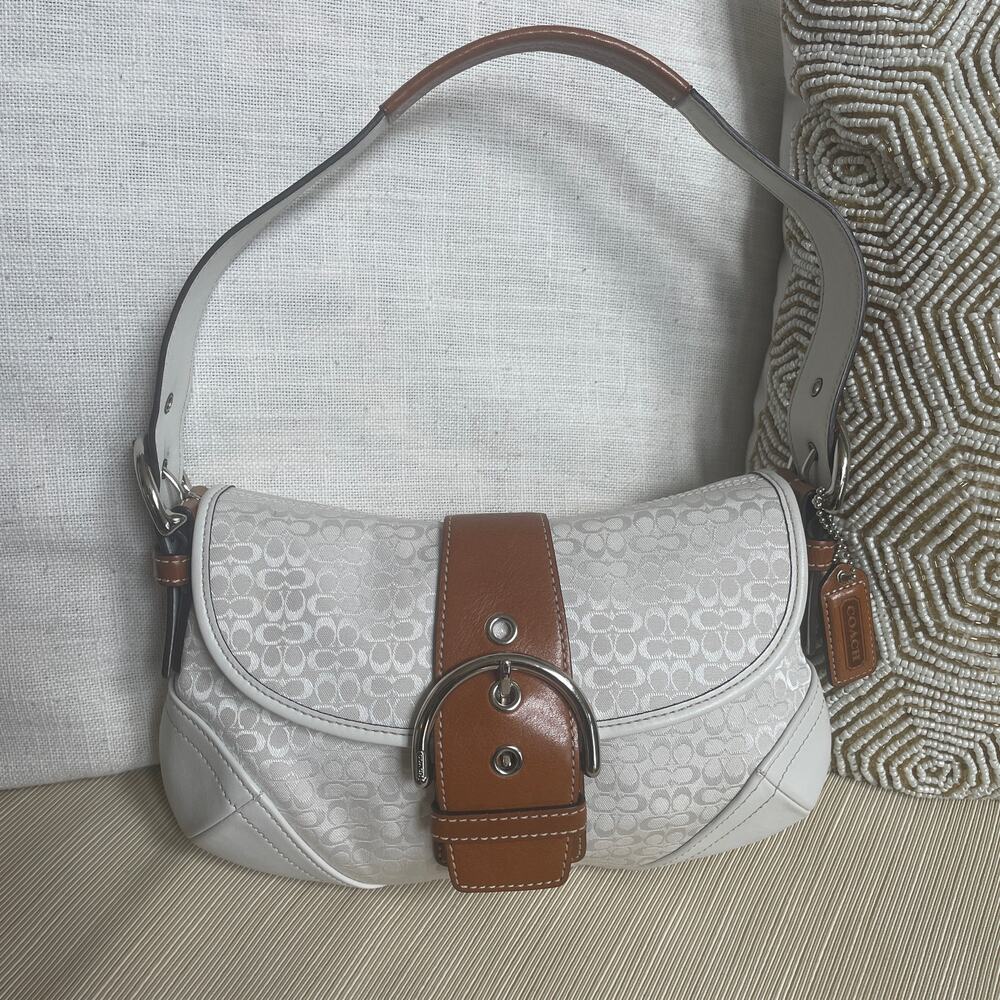 Coach Soho Mini White Signature Flap Bag | 12303 Jacquard & Leather Y2K - Picture 8 of 8